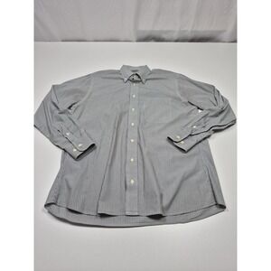 Gitman Bros Dress Shirt Mens L White Purple Green Striped Button Down Made USA